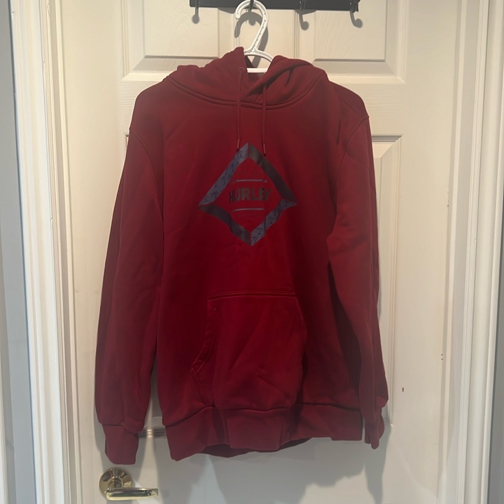 Hurley hoodie, red, size large